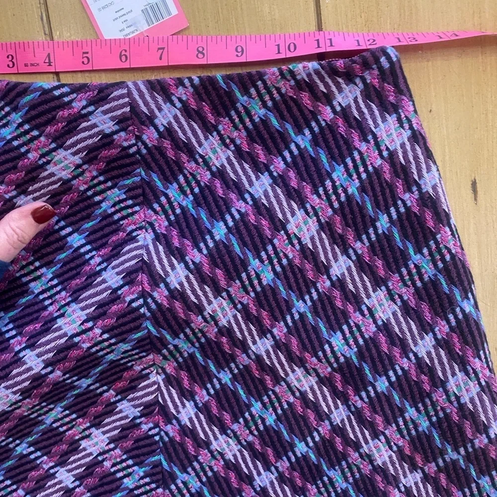 Kate Spade Women’s Tweed Plaid Mini Plumtree Skirt Purple Pink Size New 0